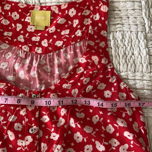 Maeve Anthropologie Sleeveless Red Floral Top Sz 0 - Picture 10 of 11